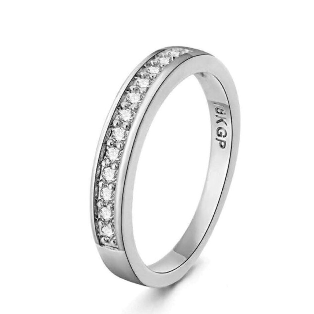Heather Wedding Band 18K White Gold AAA CZ  - NEW SIZES JUST IN